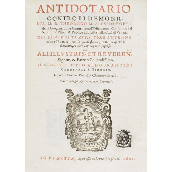 Porri, Alessio. Antidotario contro li demonii. Venezia, Megietti, 1601.