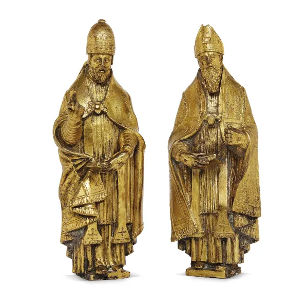 Roman school, 17th century, a pair of figures, gilted bronze