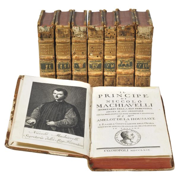 MACHIAVELLI, Niccol&ograve;.   [Opere I-VIII].   Cosmopoli [i.e. Venezia], 1769.