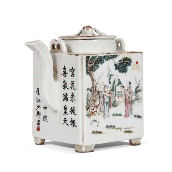 A SQUARE TEAPOT, CHINA, QING DYNASTY, 19TH CENTURY