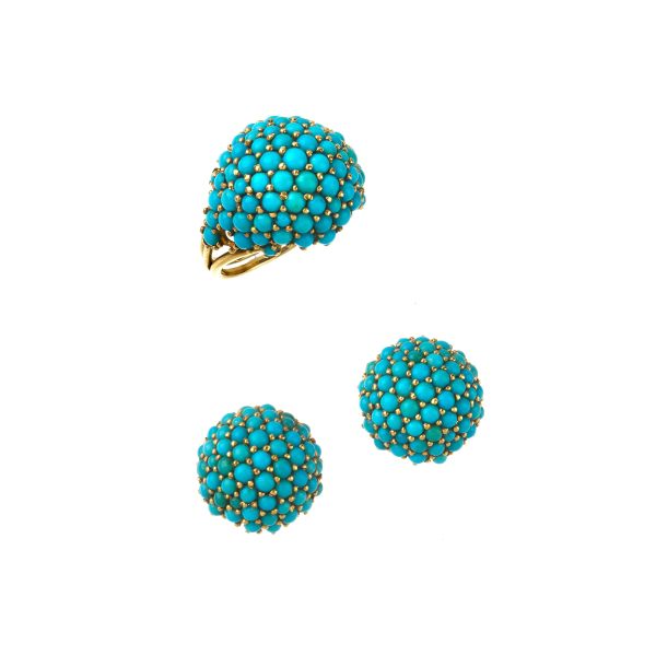 



TURQUOISE DEMI PARURE IN 18KT YELLOW GOLD