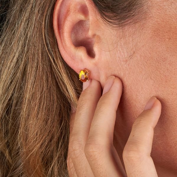 PAIO DI ORECCHINI CON QUARZI CITRINI