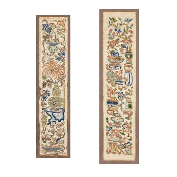 TWO EMBROIDERIES, CHINA, QING DYNASTY, 19TH CENTURY