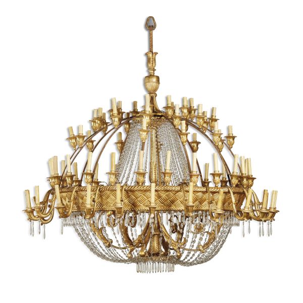 A LARGE MONTGOLFIER CHANDELIER, 19TH CENTURY