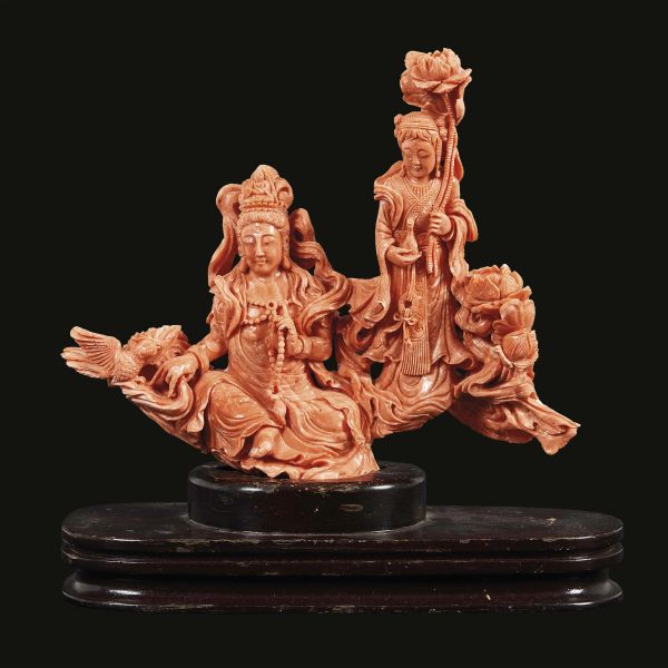 A CORAL GROUP, CHINA, QING DYNASTY, 19TH-20TH CENTURIES