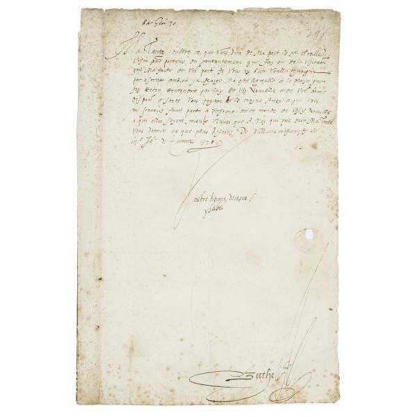 Isabella d’Austria. Lettera con firma autografa