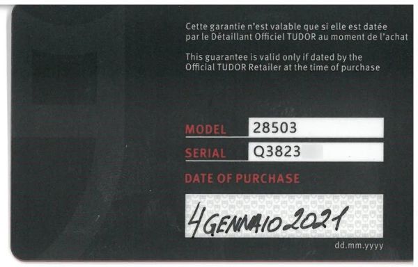 TUDOR ROYAL REF. 28503 ACCIAIO E ORO N. Q3823XX ANNO 2021