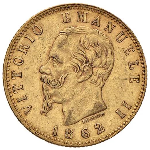 SAVOIA, REGNO D&rsquo;ITALIA, VITTORIO EMANUELE II (1861-1878), 20 LIRE 1862 TORINO