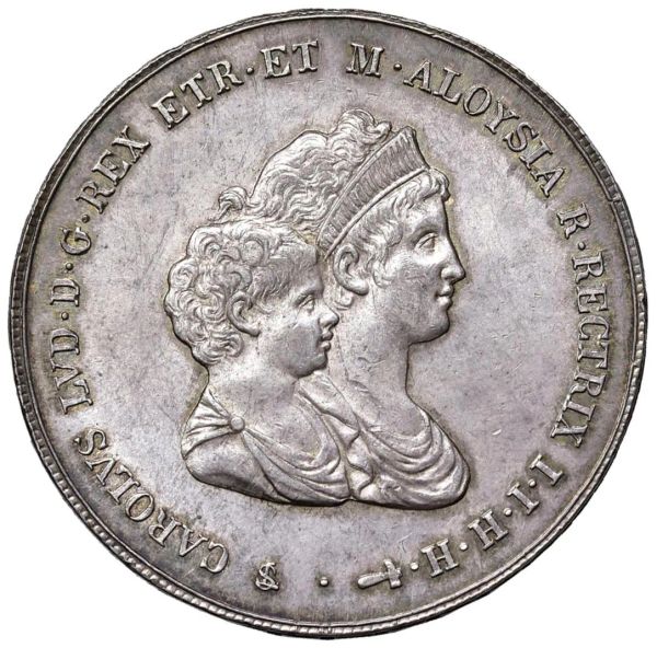 FIRENZE, CARLO LUDOVICO DI BORBONE E MARIA LUIGIA REGGENTE (1803-1807), DENA 1807