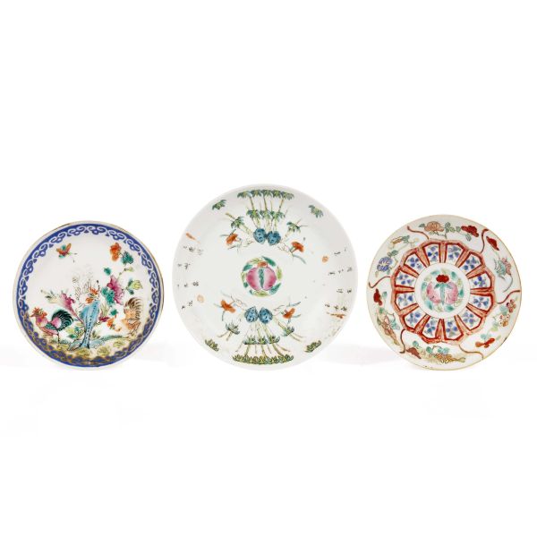 FOUR PLATES, CHINA, QING DYNASTY, 19TH CENTURY
