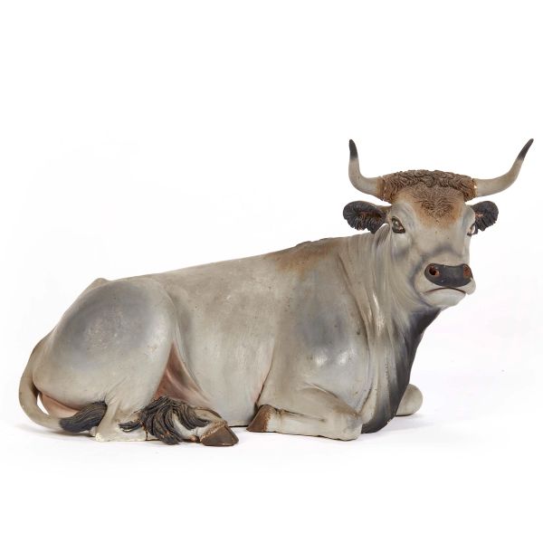 A CROUCHING COW, NAPLES, 18TH/19TH CENTURY