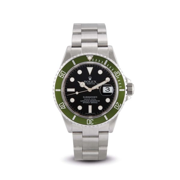 ROLEX SUBMARINER GREEN BEZEL 'KERMIT' REF. 16610LV N. M5776XX WRISTWATCH