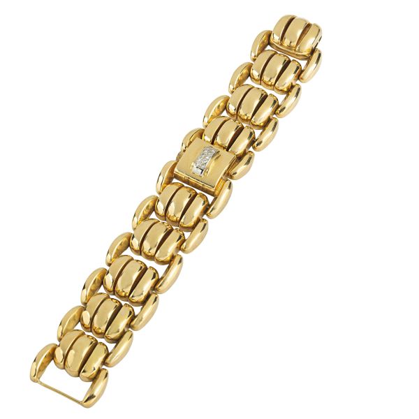 LADY'S WATCH BRACELET IN 18KT TWO TONE GOLD