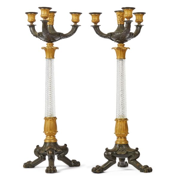 A PAIR OF FRENCH CANDELABRA, EARLY 19TH CENTURY