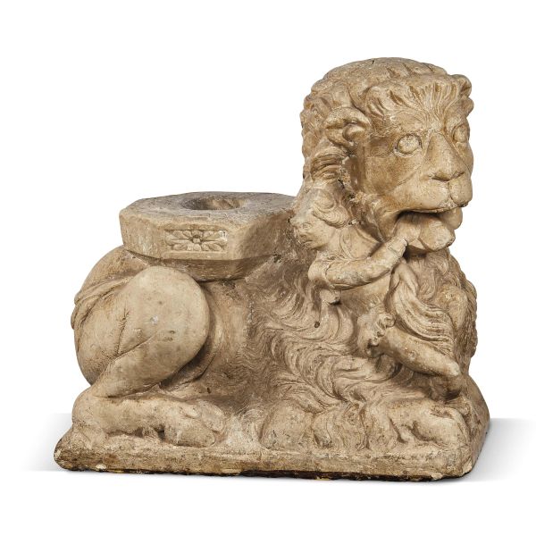 Lapicidal of Southern Italy, 14th century, a pair of stylophorous lions, marble