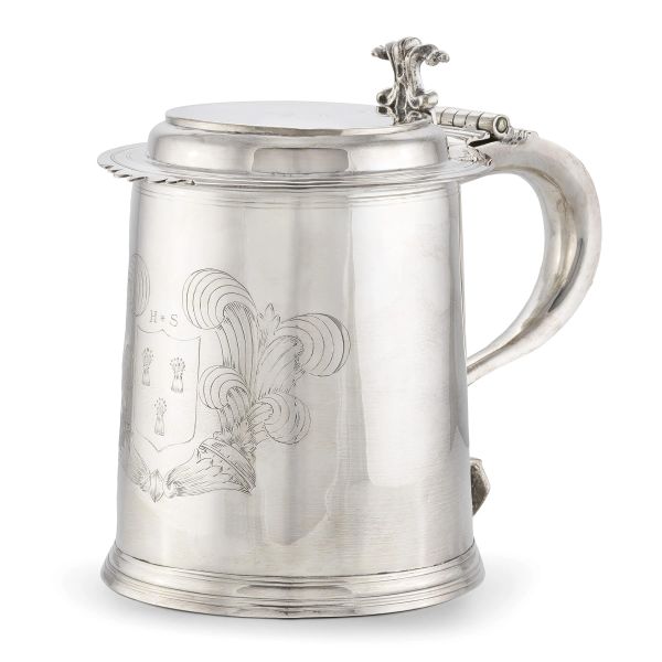 A STERLING SILVER TANKARD, LONDON, 1691, MARKS PROBABILY OF ROBERT GRANGE