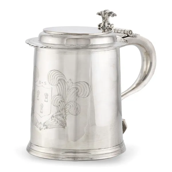 TANKARD, LONDRA, 1691, ARGENTIERE PROBABILMENTE ROBERT GRANGE
