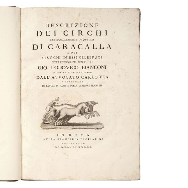 (Roma - Illustrati 700)   BIANCONI, Giovanni Lodovico.   Descrizione dei circhi particolarmente di quello  [..]