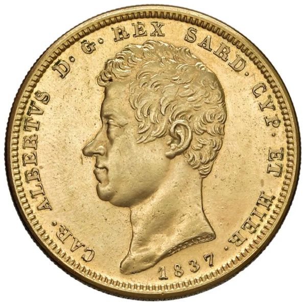 RIPRODUZIONE IN ORO DELLE 100 LIRE 1837