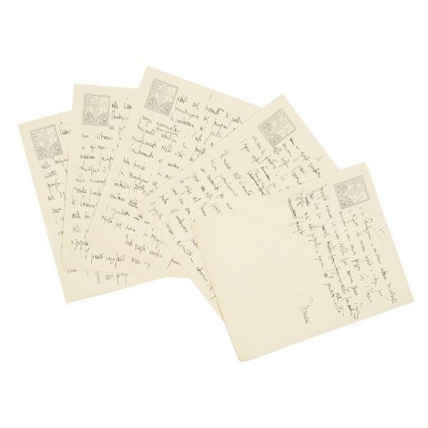 Una bella e lunga bozza di lettera autografa 