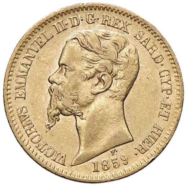 SAVOIA. DUE MONETE DA 20 LIRE DI VITTORIO EMANUELE. ANNI 1859 E 1862