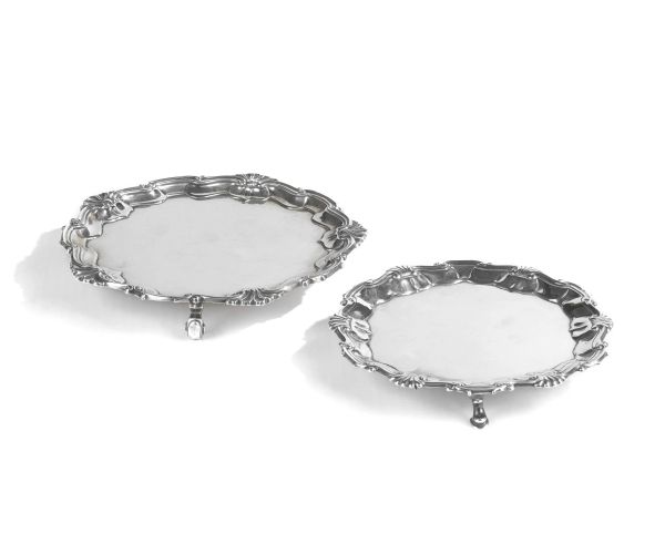 TWO SILVER SALVER, LONDON, 1749 AND 1903