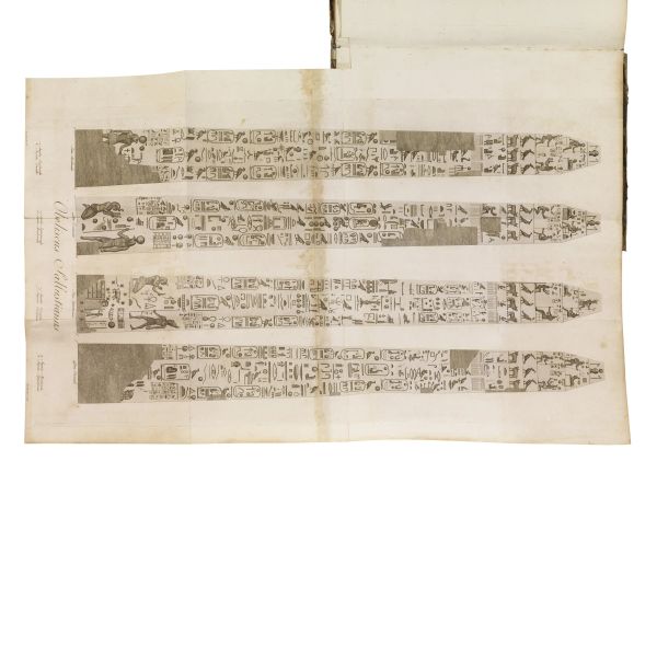 (Roma - Geroglifici - Illustrati 700)   Zo&euml;ga, Georg.   De origine et usu obeliscorum ad Pium Sextum Pontificem maximum  . Romae, typis Lazzarinii typographi cameralis, 1797.