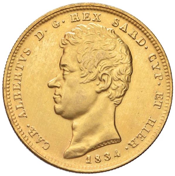 SAVOIA, RIPRODUZIONE IN ORO DELLE 100 LIRE 1834