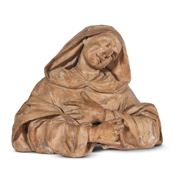 Clarice Vasini, bust a Dominican saint, terracotta