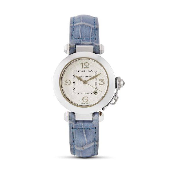 Cartier - CARTIER PASHA 32 MM LADY'S WATCH IN WHITE GOLD