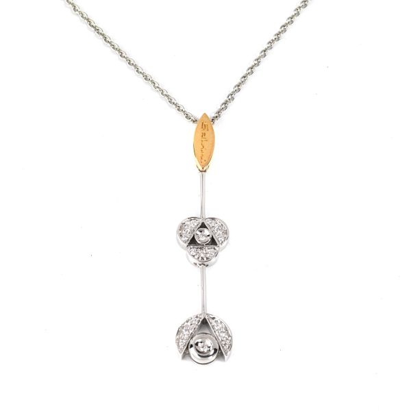 SALVINI FLORAL MOTIF NECKLACE IN 18KT TWO TONE GOLD