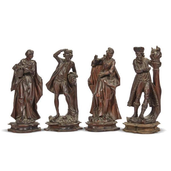 A GROUP OF FOUR VENETIAN FIGURES, 18TH CENTURY