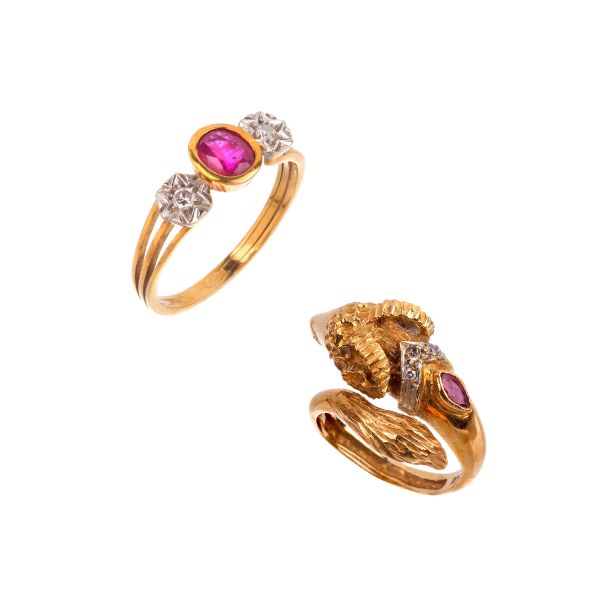 TWO RINGS IN 18KT TWO TONE GOLD