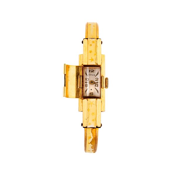 TITUS GOLD PLATED BRACELET WATCH WITH ENAMELS