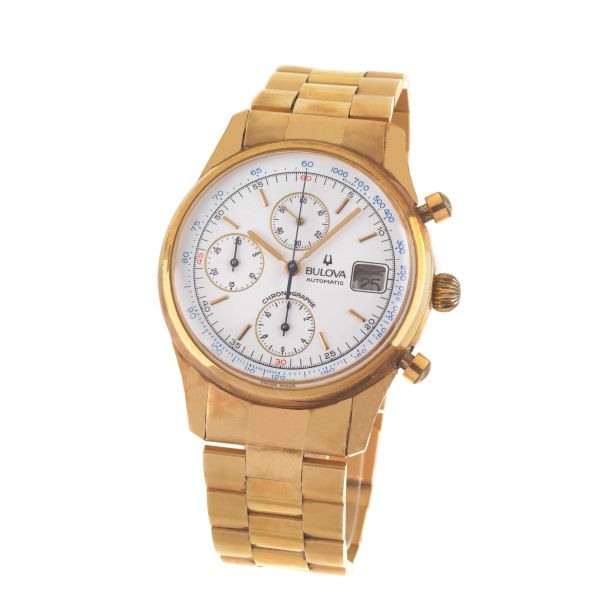 BULOVA AUTOMATIC CHRONOGRAPH REF. 13366 YELLOW GOLD WRISTWATCH