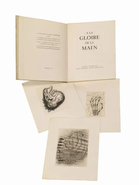 (Edizioni di pregio &ndash; Illustrati 900) TZARA, Tristan et. al. &ndash; FAUTRIER, Jean et al. A la gloire de la main. Paris, Au depens d&rsquo;un amateur, 1949.