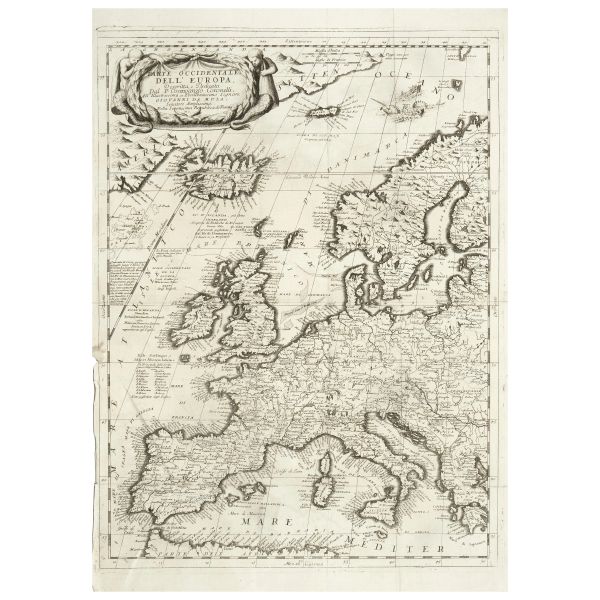 Coronelli, Vincenzo. Parte Occidentale dell' Europa. Insieme con Parte Orientale dell' Europa. Venezia, 1696.