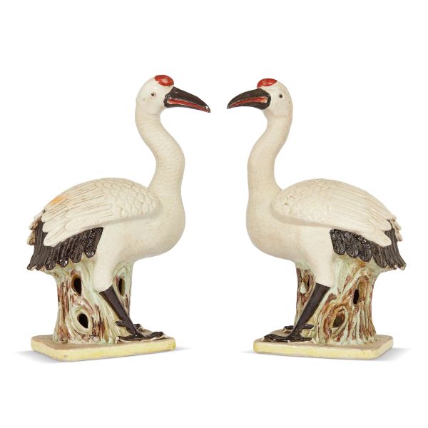 



PAIR OF PORCELAIN CRANES, CHINA, LATE QING DYNASTY, 19TH CENTURY