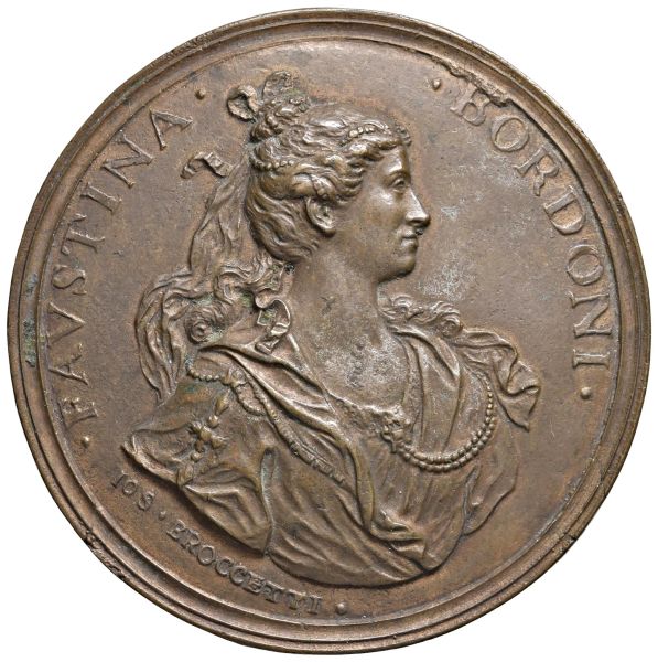 FAUSTINA BORDONI (1700-1781) ILLUSTRE CANTANTE VENEZIANA. MEDAGLIA FUSA A FIRENZE NEL 1723 OPUS BROCCETTI