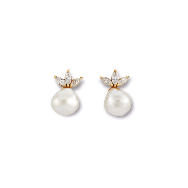 



PEARL AND DIAMOND EARRINGS IN 18KT YELLOW GOLD