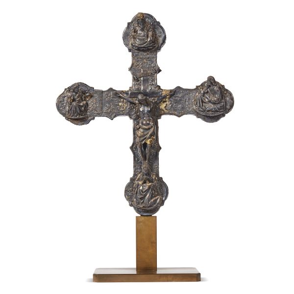 



Sulmonese school, 15th century, processional cross, silver foil