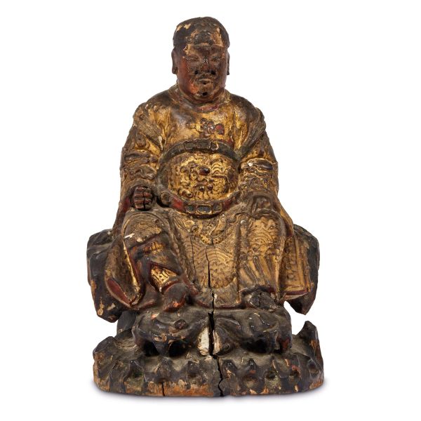 



DIGNITARIO IN LEGNO LACCATO, CINA, DINASTIA QING, SEC. XIX