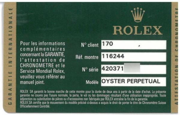 ROLEX DATEJUST ACCIAIO E DIAMANTI REF. 116244 N. 420371XX ANNO 2012