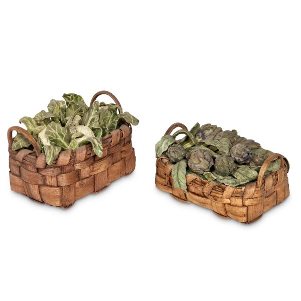 TWO BASKETS OF VEGETABLES, NAPLES, 19TH CENTURY
