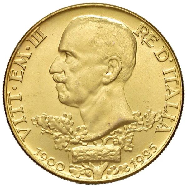 SAVOIA. VITTORIO EMANUELE III (1900-1946). RIPRODUZIONE IN ORO DELLE 100 LIRE VETTA D&rsquo;ITALIA