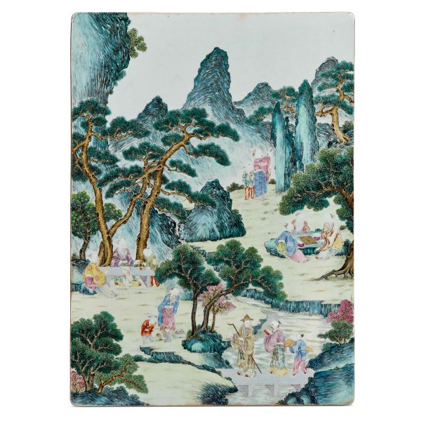 PLACCA IN PORCELLA, CINA, DINASTIA QING, SEC. XIX