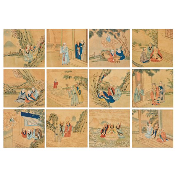 



A SERIES OF TWELVE DRAWINGS, CHINA, QING DYNASTY, 19TH/20TH CENTURY
