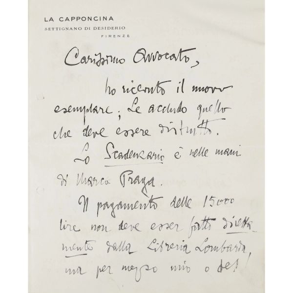 



Nice autograph by D'Annunzio from his most creative and prolific period