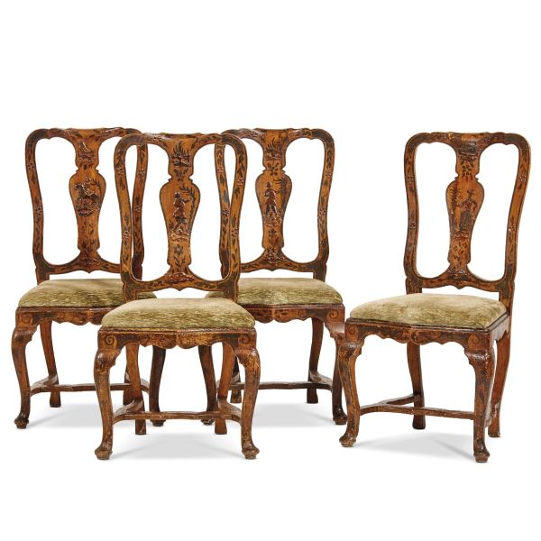 



FOUR LUCCHESE CHAIRS, 18TH CENTURY