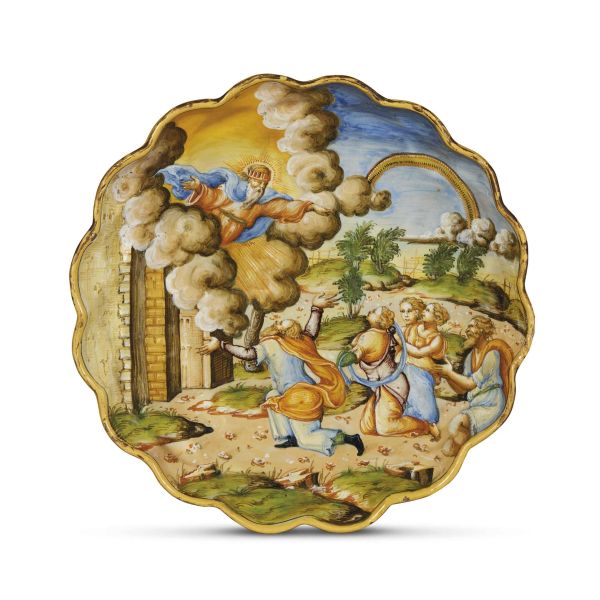 



A MOULDED BOWL (CRESPINA), RIMINI, PITTORE DELLA CREAZIONE DI ADAMO, CIRCA 1570-1575